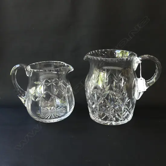 TWO CUT CRYSTAL JUGS H.140-175mm