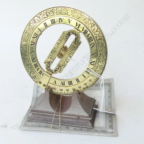 FRANKLIN MINT BRASS GUNTER'S QUADRANT - WITH CERTIFICATE H 140MM