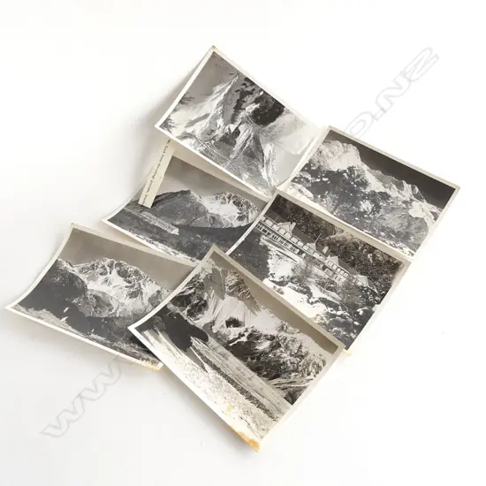 6 VINTAGE B&W MT.COOK HERMITAGE ETC PHOTOS 110 x 160mm