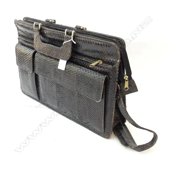 SNAKESKIN BRIEFCASE W.400mm