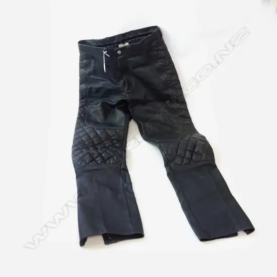 PR BLACK LEATHER MOTOR BIKE TROUSERS