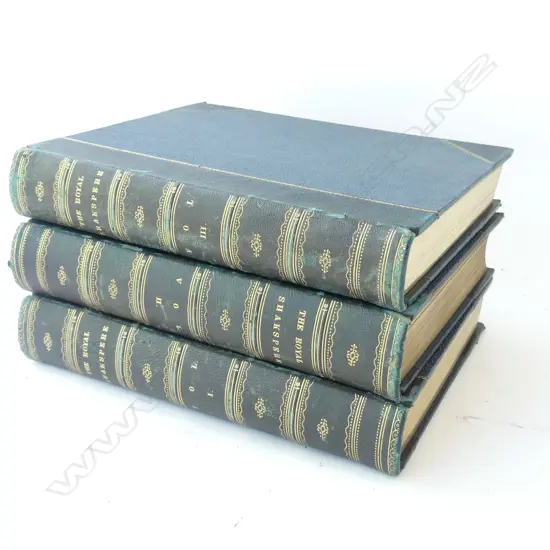 THE ROYAL SHAKESPEARE ENTIRE WORKS IN CHRONOLOGICAL ORDER w ILLUSTRATIONS by VARIOUS ARTISTS 3VOLS PUB:CASSELL & CO 1883