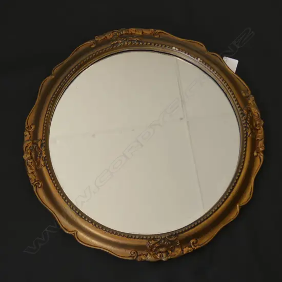 GILT FRAMED ROUND WALL MIRROR DIA  360MM