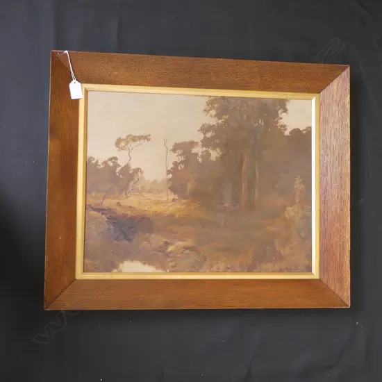 ERNEST WILLIAM CHRISTMAS 1863-1918; LANDSCAPE OIL 360x460mm