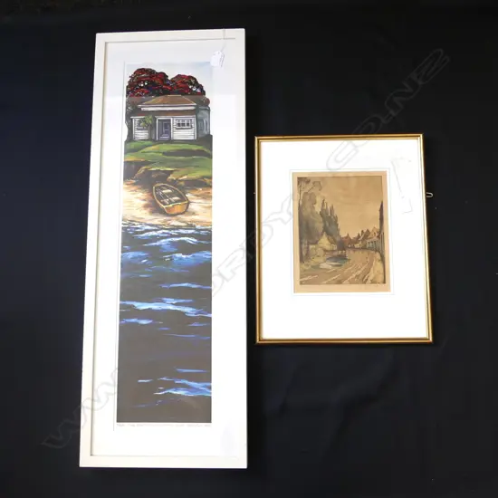 FRAMED SIGNED COLOURED LITHOGRAPH (?)  (170 X 220MM) + LTD ED 74/200 LYNNE SANDRI 'SM ISLAND CORNER OF WORLD 780 X 200MM