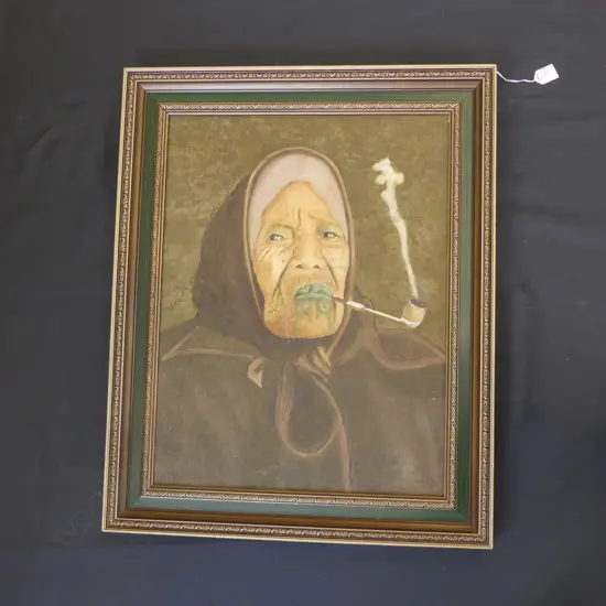 A. I. GRIFFIN; MAORI ELDER w. SMOKING PIPE 585x445mm