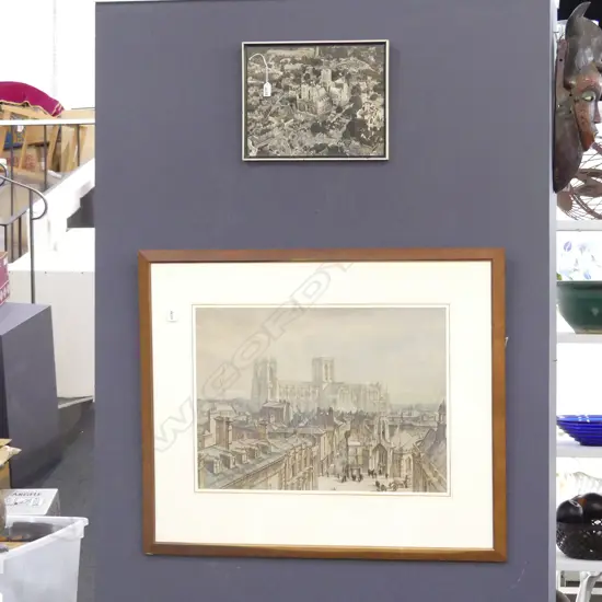 PATRICK HALL W/C YORK MINSTER' 475x655mm + FRAMED PHOTOGRAPH 