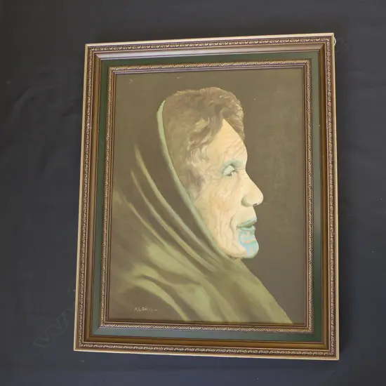 A. I. GRIFFIN; MAORI ELDER w. MOKO 585x445mm