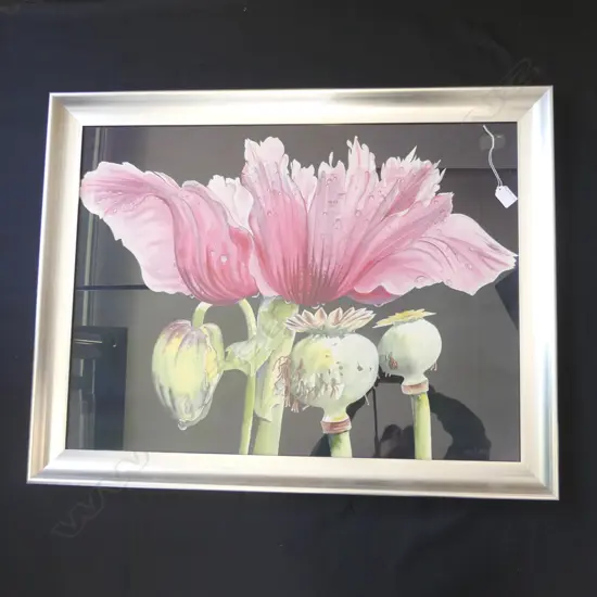 LG FRAMED FLORAL WATER COLOUR PRINT 2/4 550 X 440MM