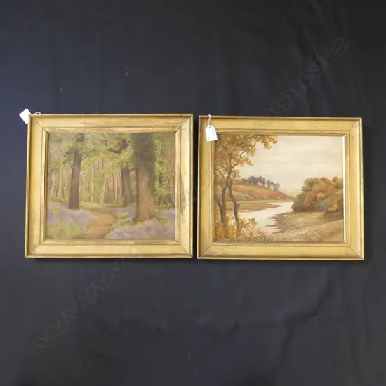 GEORGE S. RAMSAY; PR ENGLISH LANDSCAPE OILS; SIGNED c.1900 250x300mm