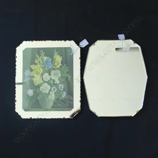 SM BEVELLED WALL MIRROR 1 (300 X 255MM) & 1 MIRROR FRAMED PRINT (310 X 255MM)