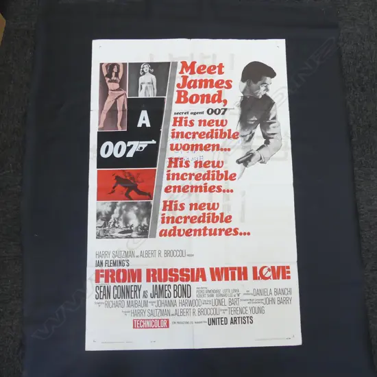VINTAGE POSTER '007 FROM RUSSIA WITH LOVE' PRINTED USA  H. 1040mm x 680mm AF