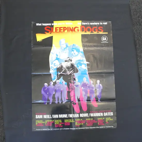VINTAGE MOVIE POSTER 'SLEEPING DOGS' NZ? PRINTED H. 870mm x 655mm