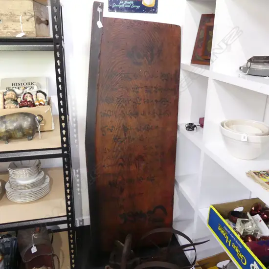 OLD JAPANESE OUTDOOR ‘KANBAN’ CALLIGRAPHY CEDAR PANEL H607 W1616