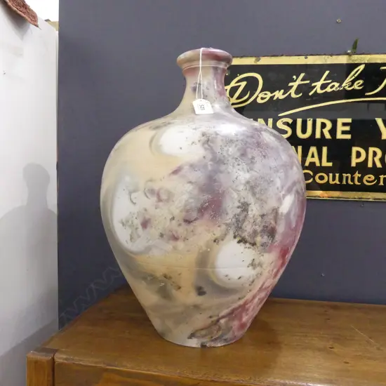 LARGE POTTERY VASE BY GARY REICHARDT, WAIHI NZ '87  H 460MM