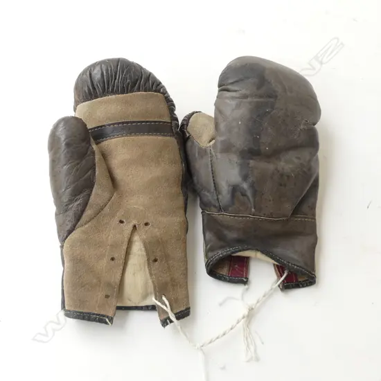 PR VINTAGE LEATHER BOXING GLOVES 'RINGMASTER' LABEL