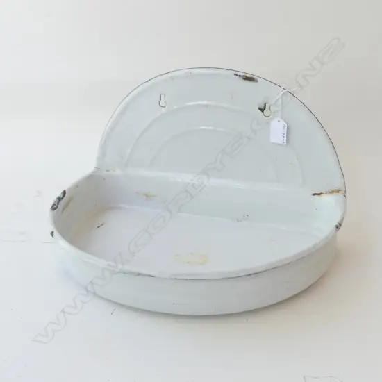 WHITE ENAMEL WALL WATER TROUGH L 390MM