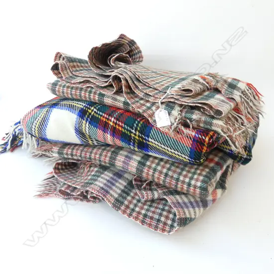 3 OLD WOOLLEN TRAVEL RUGS