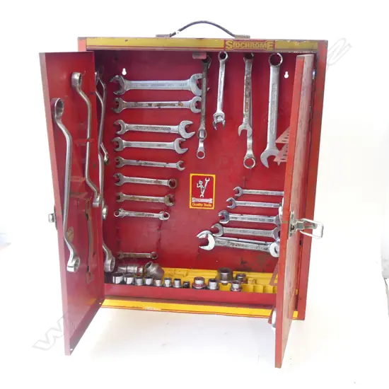 VINTAGE SIDCHROME TOOL CABINET + TOOLS