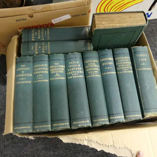 BOX LOT OLD THACKERAY BOOKS