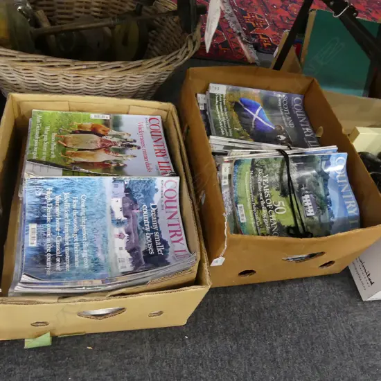 2 BOXES LARGE NUMBER COUNTRY LIFE MAGAZINES