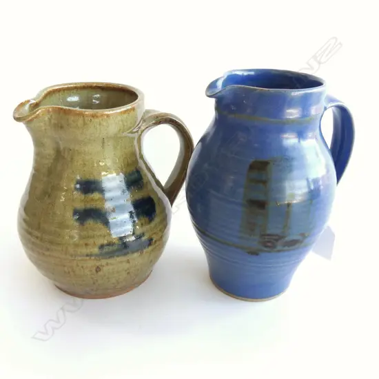 2 STUDIO POTTERY JUGS H.180mm