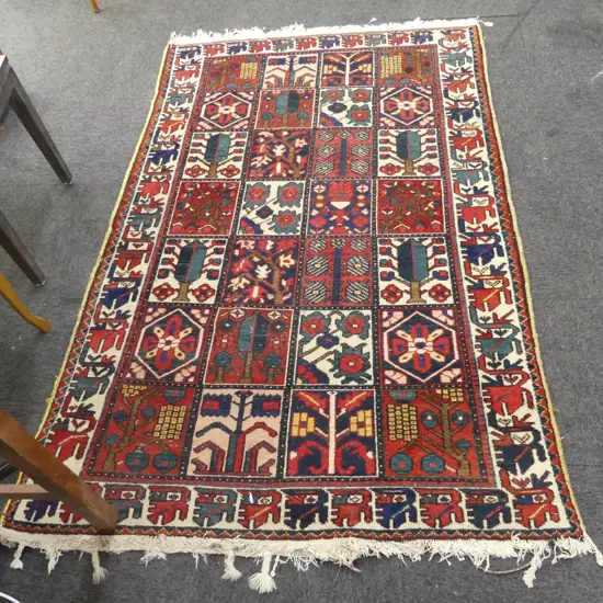 AFGHANI HAND KNOTTED WOOL PILE RUG 2120X1350mm ends frayed