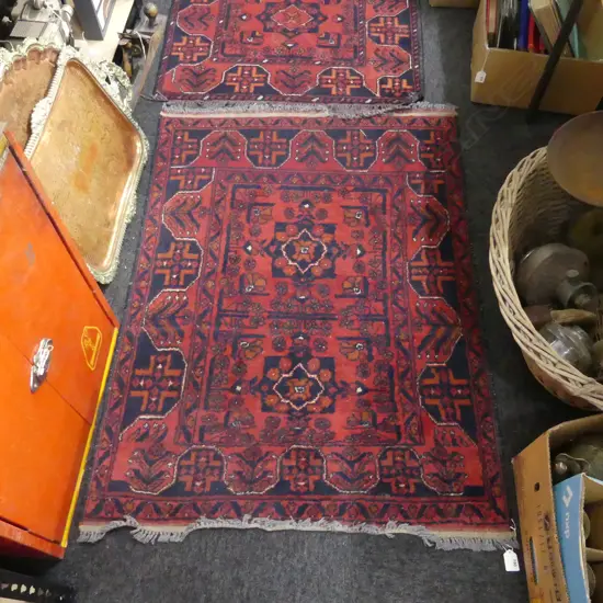 HAND KNOTTED AFGHAN KHAMYAB ALL WOOL RUG 1100x820mm