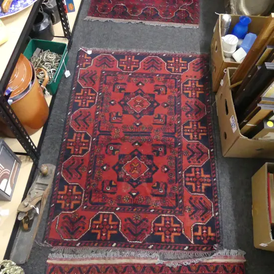 HAND KNOTTED AFGHAN KHAMYAB ALL WOOL RUG 1150x780mm