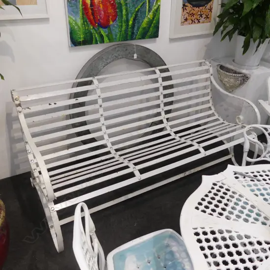 WROUGHT IRON VICTORIAN STYLE 3-SEATER BENCH SEAT