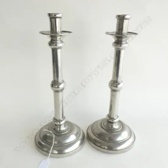 PR LARGE, TALL STAINLESS STEEL CANDLE HOLDERS H 390MM