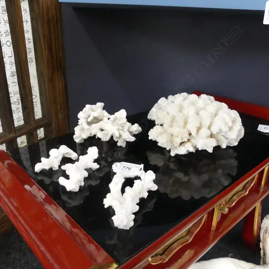 FIVE PIECES OF CORAL, INCL. BRAIN CORAL, LARGEST DIA. 140mm
