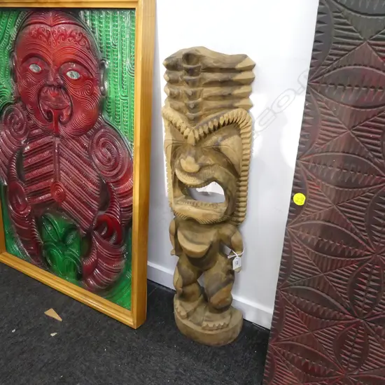 TRIBAL TIKI FIGURE CARVING H.755mm