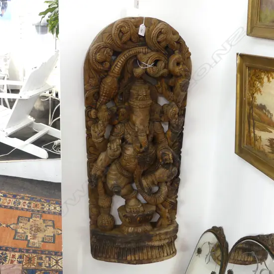 CARVED WOODEN INDIAN GOD GANESHA H.900mm