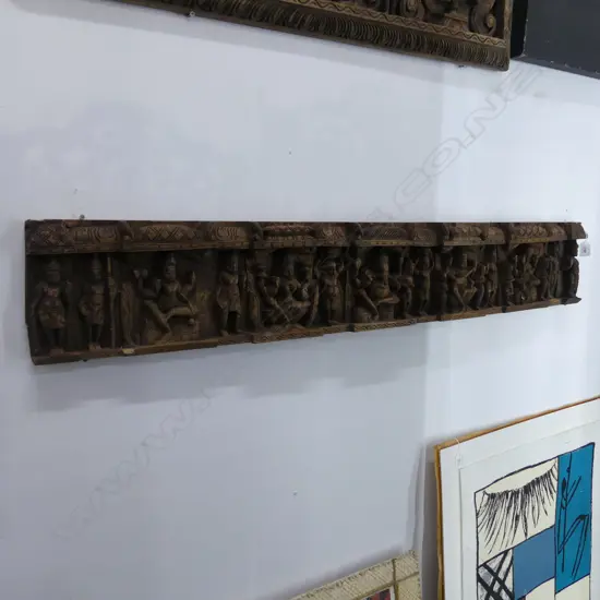 CARVED WOODEN INDONESIAN PANEL 195x1240mm