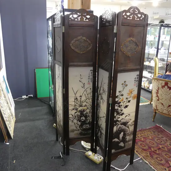 ORIENTAL 4 PANEL SCREEN / ROOM DIVIDER H1760 W1480MM