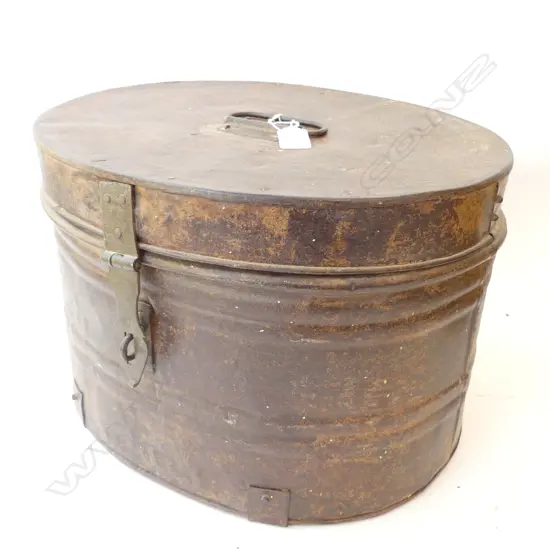 LG OVAL METAL HAT BOX  410 X 335MM