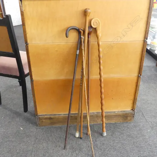 SIX ASSORTED WALKING STICKS