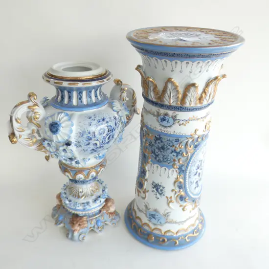LG GOLD TREASURE ORNATE LIDDED URN (H 550MM) + MATCHING POT STAND (H500MM) ....