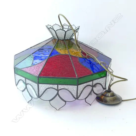 LGE COLOURED LEAD LIGHT LIGHT SHADE 450mm dia