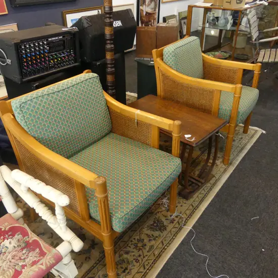 PR CHAIRS; GREEN CUSHIONS