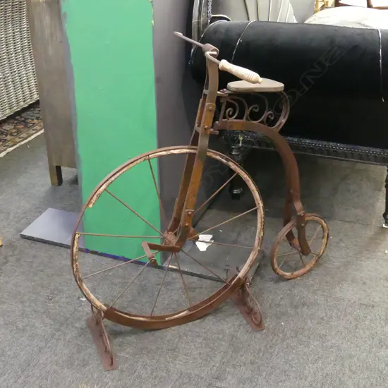 VINTAGE STYLE CHILD’S PENNY FARTHING ON STAND