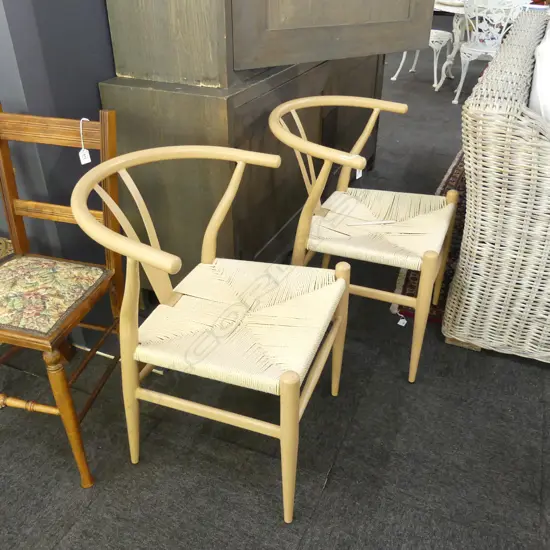 PR FAUX WOOD (METAL) WISH BONE CHAIRS