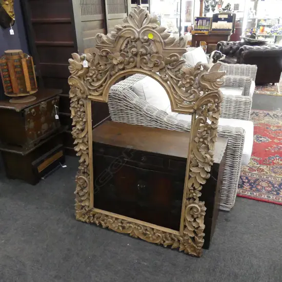 LARGE INDONESIAN CARVED WOODEN FRAME 1300x850mm