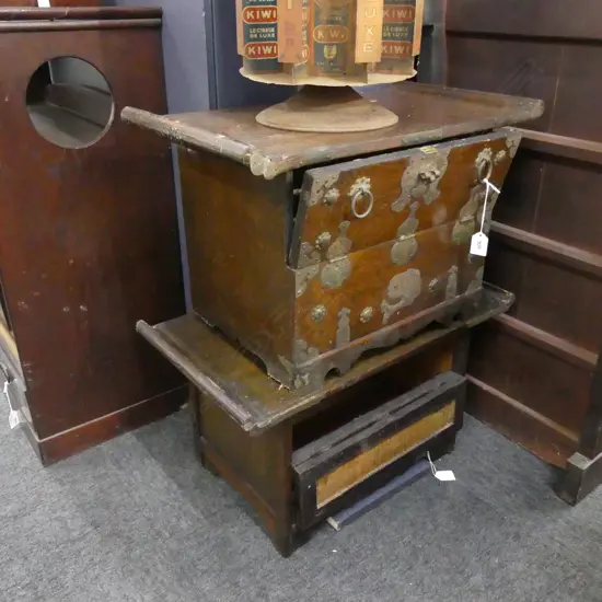 NEAR PAIR SMALL VINTAGE KOREAN CABINETS; 590x320x345mm