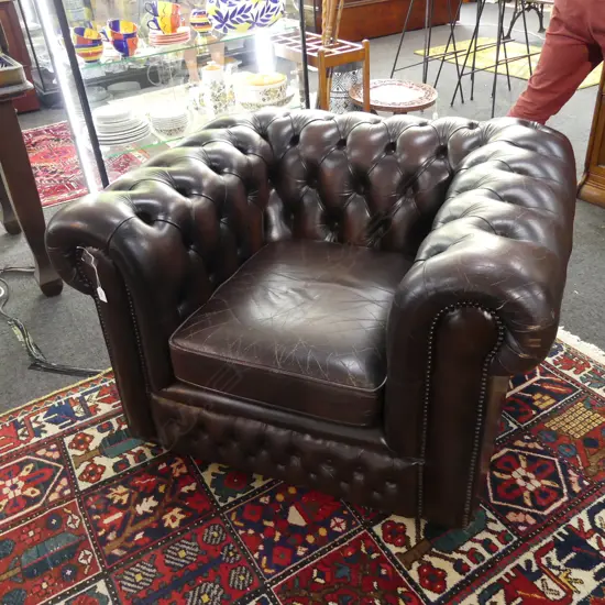 LEATHER CHESTERFIELD ARMCHAIR