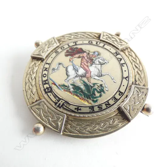 GEORGE III ENAMEL CROWN SET INTO BROOCH/PENDANT