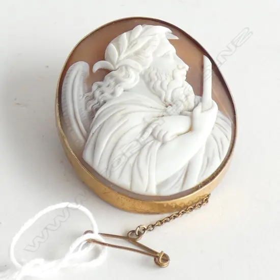 (19561) VICT ROLLED GOLD? CAMEO BROOCH MOSES?