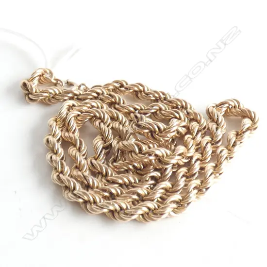 (19998) 9CT LONG ROPE TWIST NECK CHAIN 26gms
