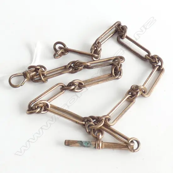ANTIQUE ROLLED GOLD FOB CHAIN L.380mm